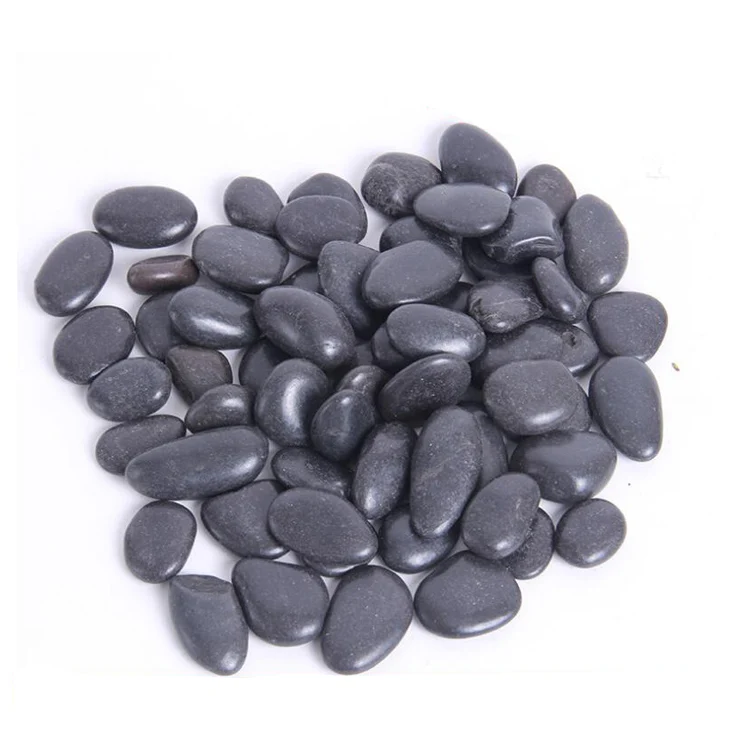 
SynHua Manufacturer High polished pebbles black river garden pebble for sale 