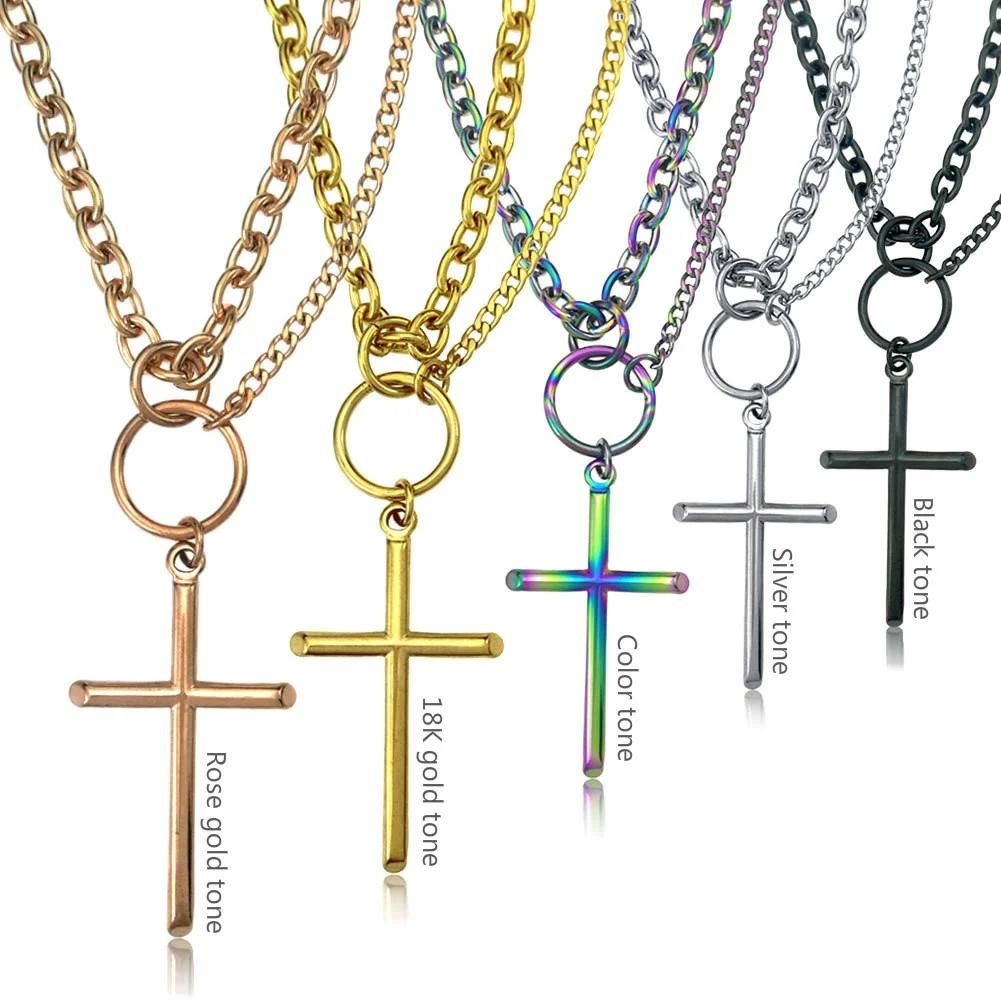 

Ahappy Trendy New Design Hip Hop 316L Stainless Steel Men's and Women's cross Pendant Necklace