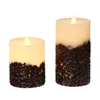 Battery operated moving flame led book scented candle with beans pattern