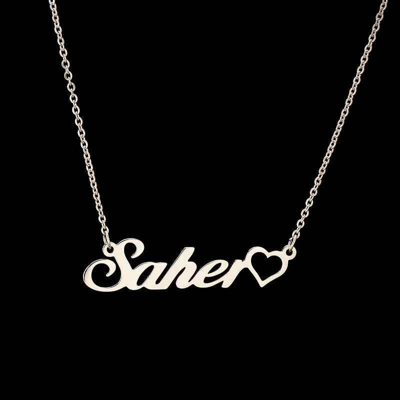 

Personalized Diy Nameplate Pendant Custom Letter Necklace In Stainless Steel