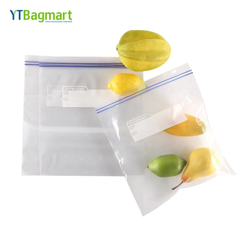 
YTBagmart Manufacturer Custom Food Storage Zip Lock Freezer Bag Plastic LDPE Reusable Ziplock Bag 