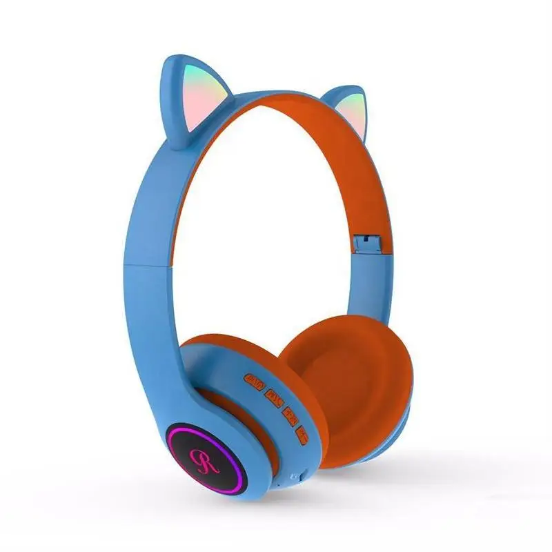 

Hot Sale High Quality Good Price Stereo Headset CT-66 Cat Ear Wirless With Microphone Headphone For Kids, Pink, green blue,yellow