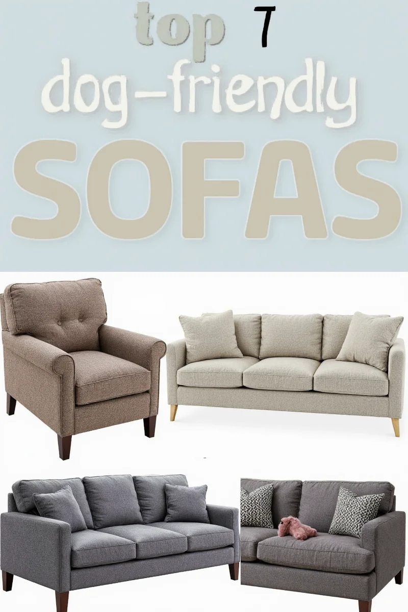 Burrow Nomad modular sofa in stone gray in a cozy home office with a shih tzu curled up at one end.