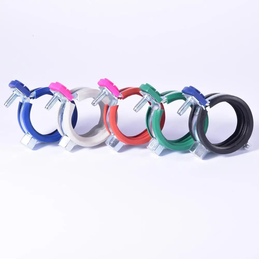 
Double Pipe Clamps M6 M8 M10 M12 Heavy Duty Rubber Lined Galvanized Steel Material Water Oil Type Inch 
