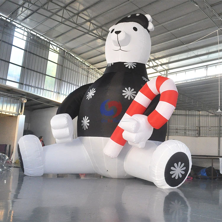 月米充气圣诞北极熊充气北极熊圣诞装饰户外