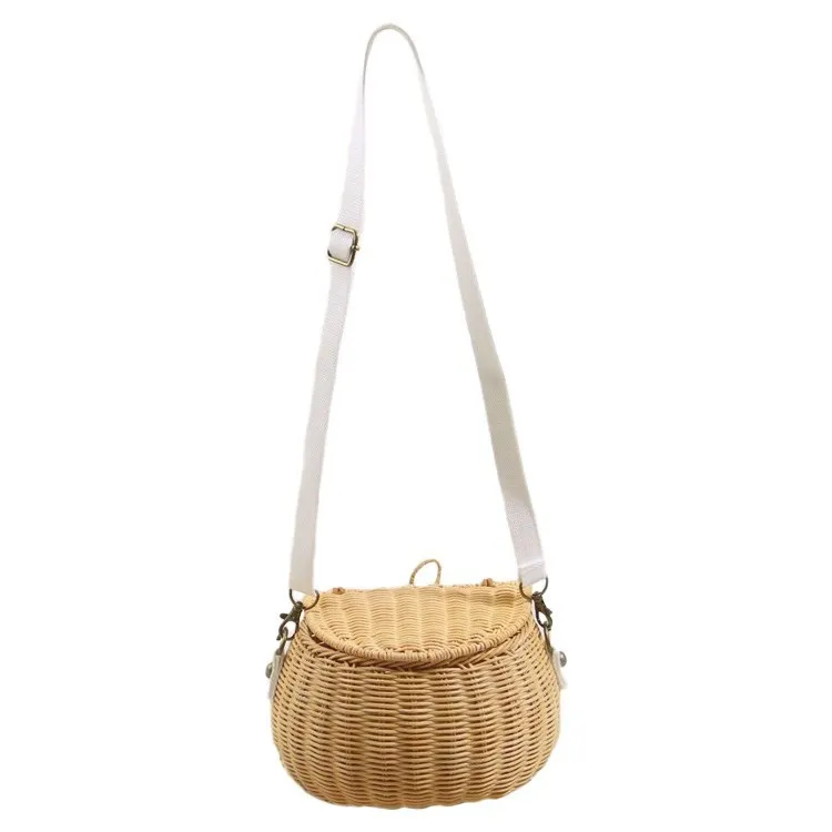 

Wholesale new classic rattan bag small crossbody woven basket shoulder bag for kids, Customizable