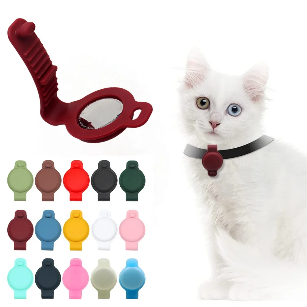 

Portable Dog Pet Collar Silicone Case for Apple Airtag, Multicolors