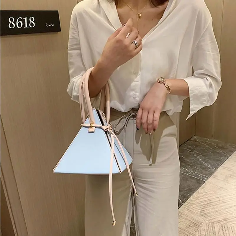 

Unique 3D Triangle Design Leather Women Fashion Purse Handbags Tote Bag Female Shoulder Crossbody Bag