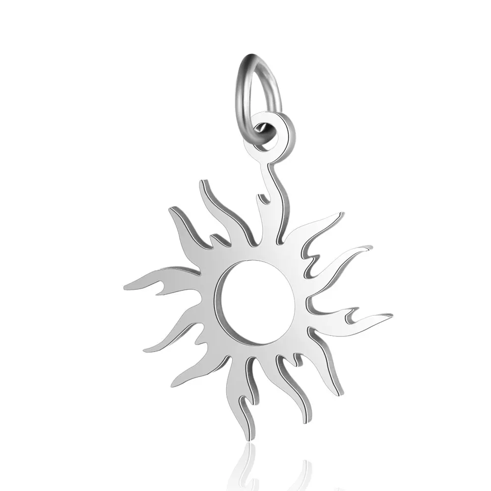 

Pandahall Sun 201 Stainless Steel Jewelry Pendants Charm, Stainless steel color