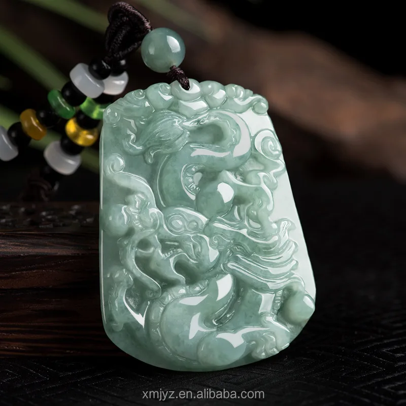 

Certified Grade A Natural Burmese Jade Dragon Brand Jade Pendant Zodiac Dragon Ice Pendant Men And Women Sihui Jade Wholesale