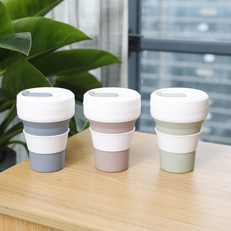 

Foldable Silicone Coffee and Drinking Cup Office Drinking Cup, Customized