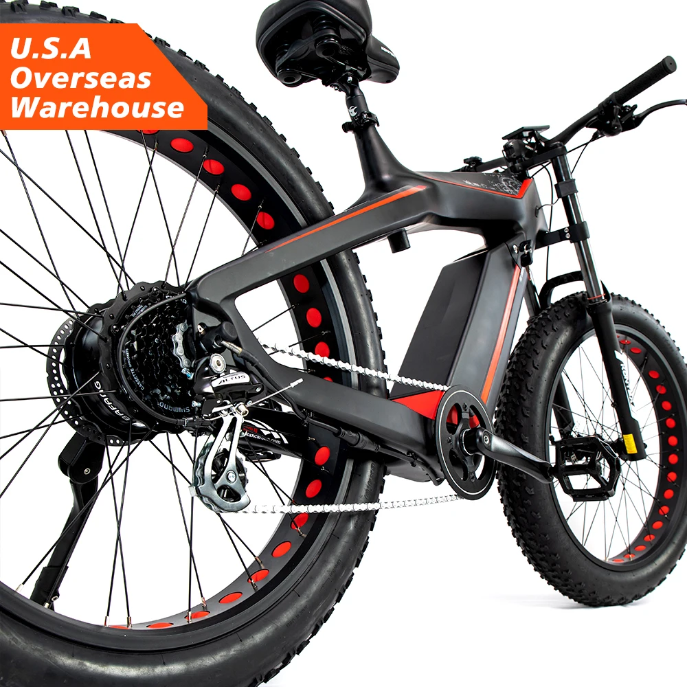 

26 inch Carbon Fibre Frame 750W 1000w 48v 13AH 1000 watt e-bike fat tire bicycle bike electric mountain