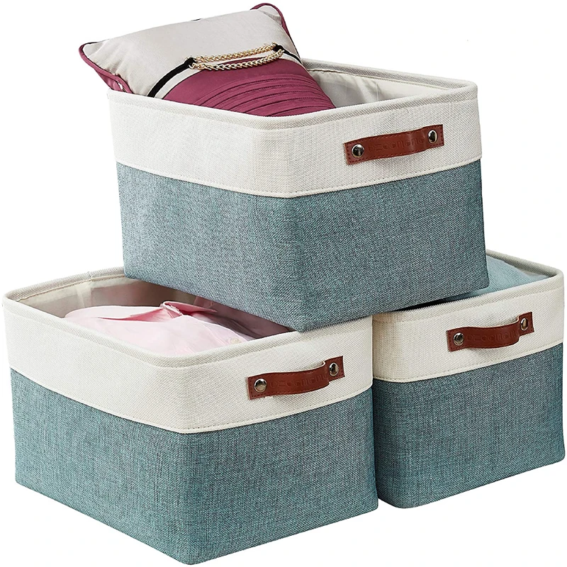 

Foldable Storage Bin Collapsible Sturdy Fabric Storage Basket Cube W/Handles for Organizing Shelf Nursery Home Closet, Customized color