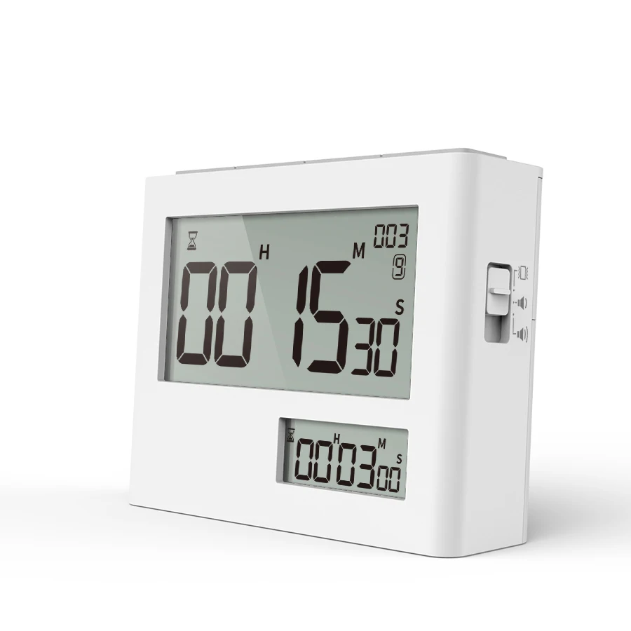 

2020 Newest Patent Design Digital Pomodoro Technique Multifunctional Clock Timer Set Time Reminder 93*73*26.5 0 ℃~50 ℃ 6 Months, White