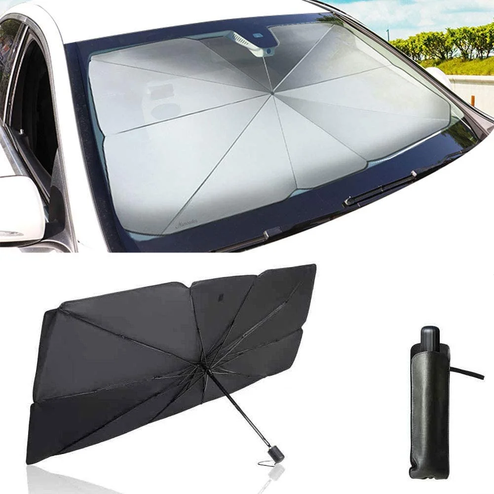 

Custom umbrella brand printed Multifunction resistant UV Windshield Parasol Fold Cartoon Auto Portable Sunshade Car Umbrella, Pantone color