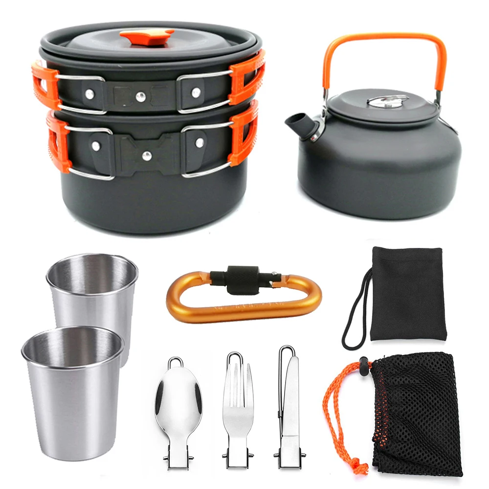 

Funfishing aluminium camping pot kitchen set hiking backpacking cookware outdoor camping cooking cookware set