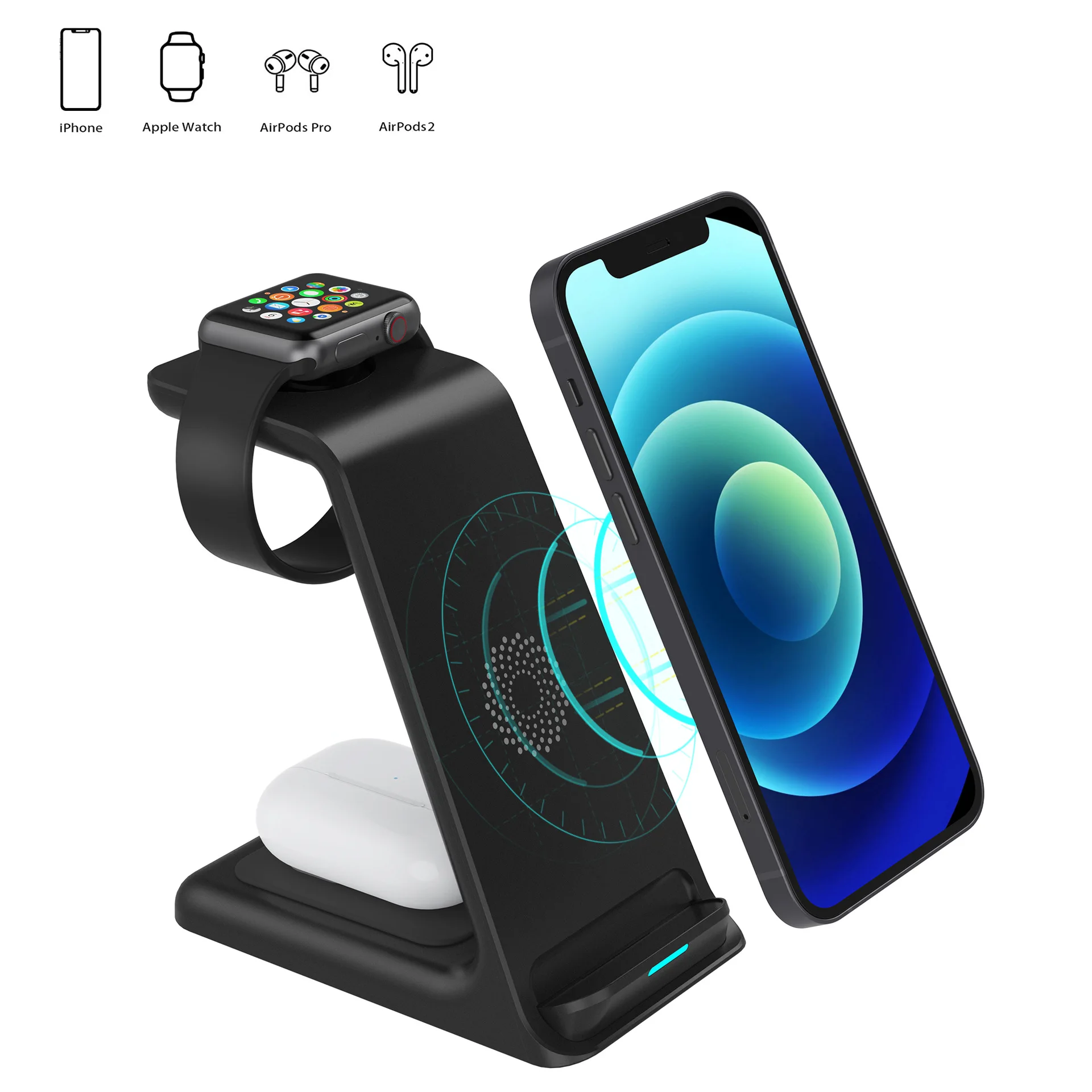 

3 in 1 qi fast wireless phone cordless charger 10w smart magnetic fast charging wireless charger