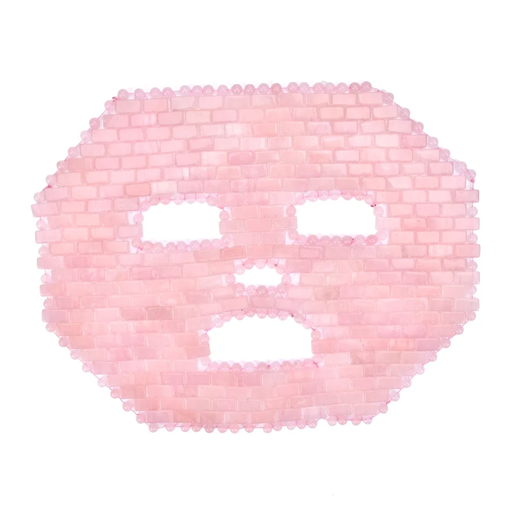 

High quality Ice cooling face completely natural pink stone rose quartz facial Roller