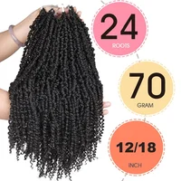 

passion Braiding spring Hair Extension Crochet twist Hair 18'' 24strands Jumpy Wand Curl Jamaican Bounce bug bundles Synthetic