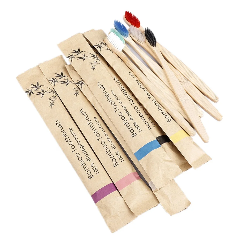

Customize Logo Bamboo Toothbrush Soft Bristles Biodegradable Vegan eco-friendly Bamboo Charcoal Adult Toothbrushes, Customized color
