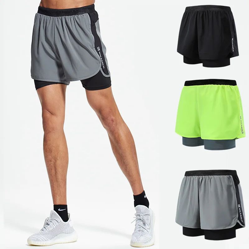 

Blank Custom Logo 2 In 1 Lined Athletic Sports Shorts Mesh Jogger Mens Running Shorts, Men athletic shorts