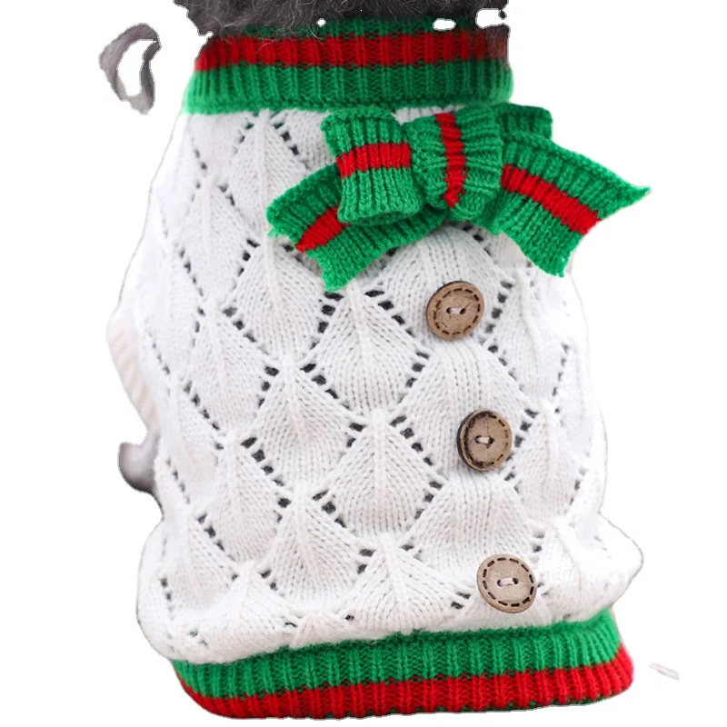 

New hot selling pet knitted sweater with collared dog casual fashion two-legged clothes for dogs autumn winter pullover sweater, 3 colors