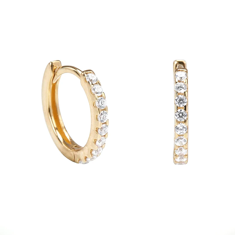 

Gemnel hot selling 14k gold plated hoop jewelry cubic zirconia huggie earrings women