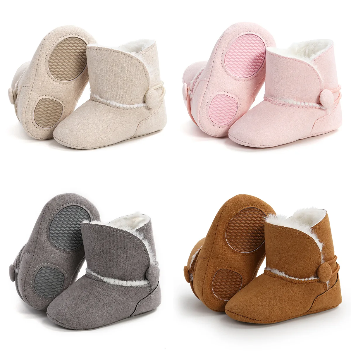 

6248 Winter Boots Baby Shoes Boy Girl Sneakers Warm Soft Bottom Anti Slip Newborn Shoes Toddler Infant First Walkers