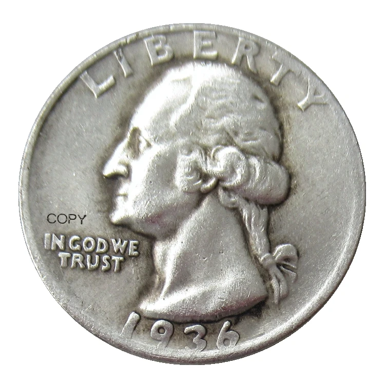 

Reproduction Washington Quarters Dollar 1936 P/D/S Silver Plated Decorative Commemorative Coins