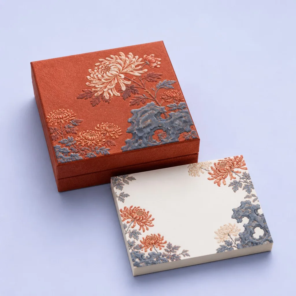 Terracotta Chrysanthemum and Garden Rock Box