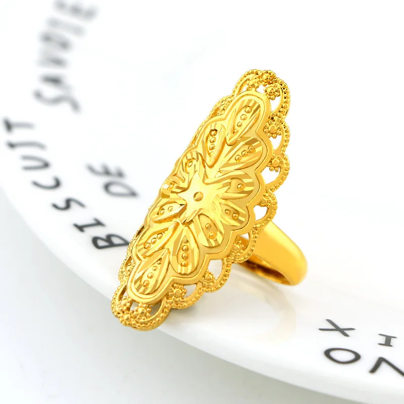 

Luxury 14K Gold Ring for Women's Anniversary Wedding Jewelry Geometric Flower Ring for Girlfriend Christmas Gifts Female