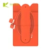 Portable Snap Tech Accessories 3M Sticker Touch Orange Silicone Cell Phone Wallet