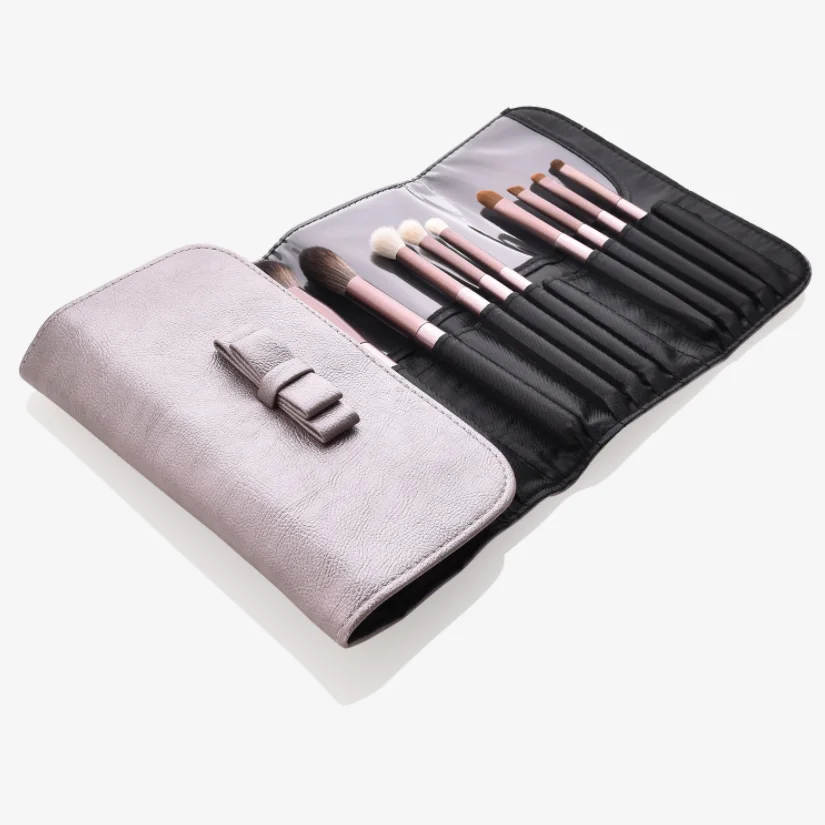 

RTS Wholesale Makeup Brush 12 pcs Face/eye Soft Dense Synthetic Hair Makeup Brushes Set With Artificial leather bag