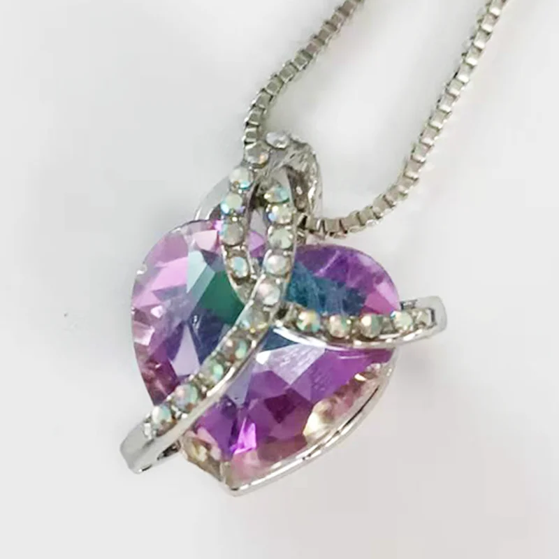 

Fashionable and beautiful ladies exclusive purple jewelry crystal pendant necklace