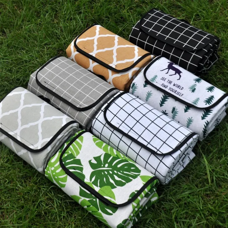 

customized size high quality waterproof camping cotton picnic blanket