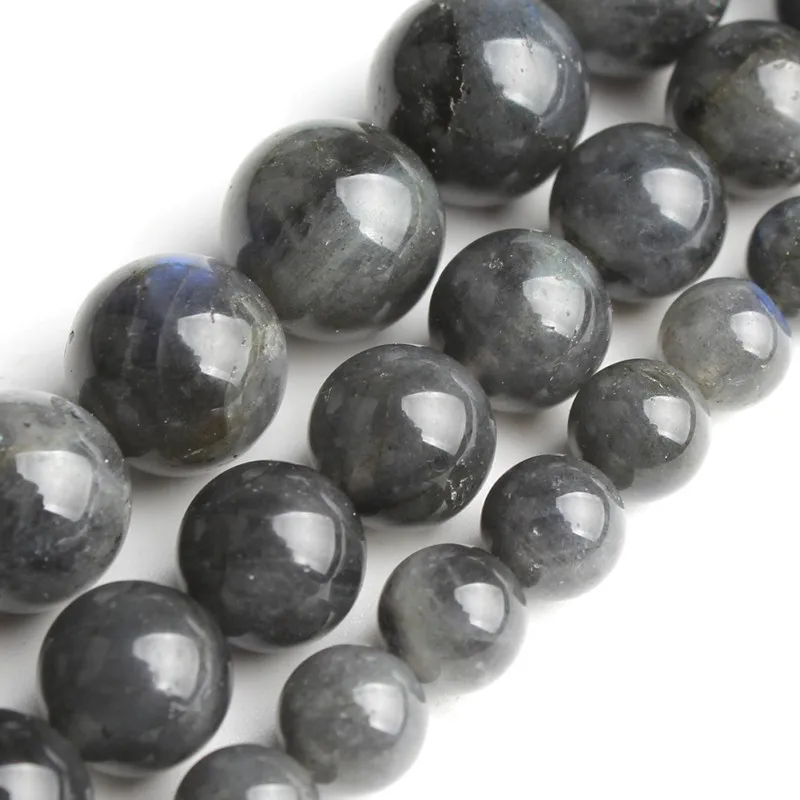 

High Quality Round Stone Beads 6/8/10MM Natural A+ Gray Labradorite Beads For Jewelry Making DIY