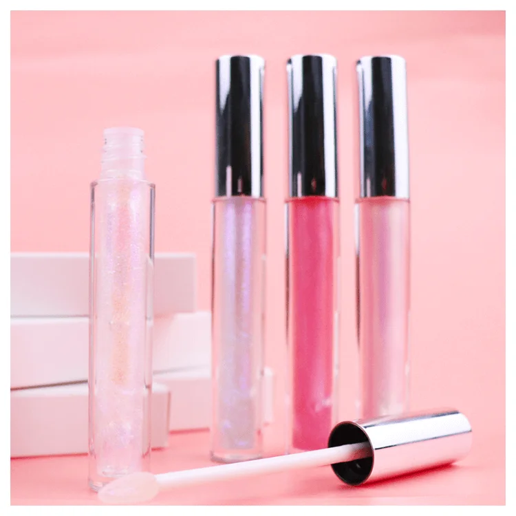 2021 New Wholesale Oem Odm Low Moq 6 Colors Holographic Vegan Glitter Custom Vendors Plumping Lips Lipgloss Clear