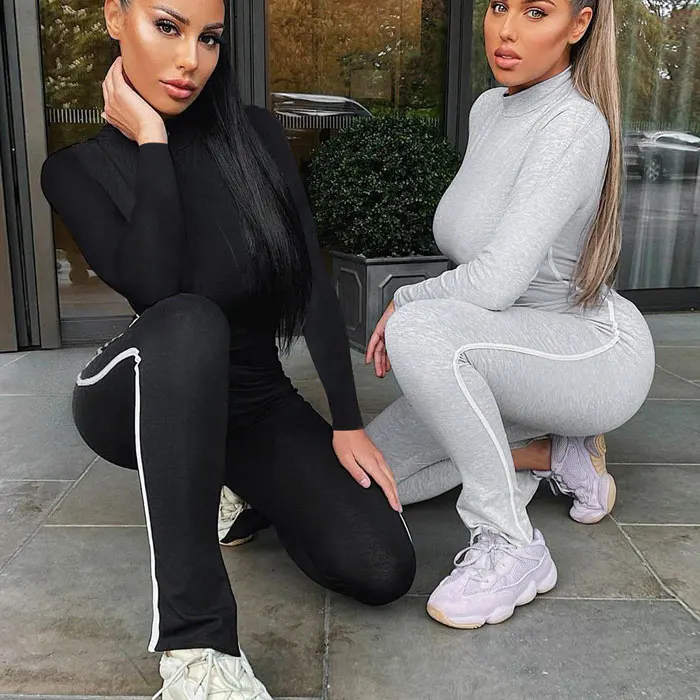 

FS3001A Casual solid bodycon playsuits workout skinny yoga sports Jumpsuits