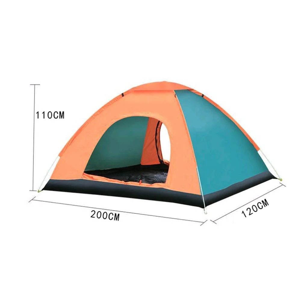 

Windproof Single Layer Camping Tent Easy Pop up with Fiberglass Four-season Tent Outdoor Entertainment Quick Automatic Opening, Yellow orange, orange green, ink green, green, blue, etc.