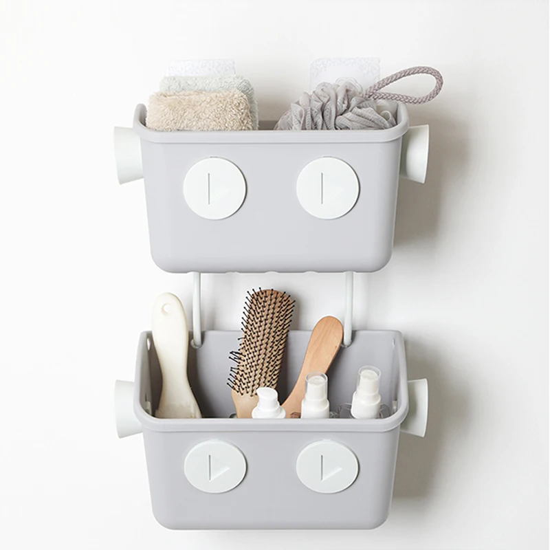 

Basket rack Nail-free plastic bathroom rack Basket rack at the head of the bed in the student dormitory