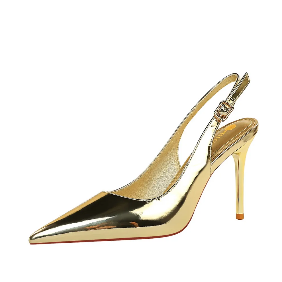 

869-5 European and American wind sexy nightclub ladies high heels shallow mouth pointed hollow out single shoes