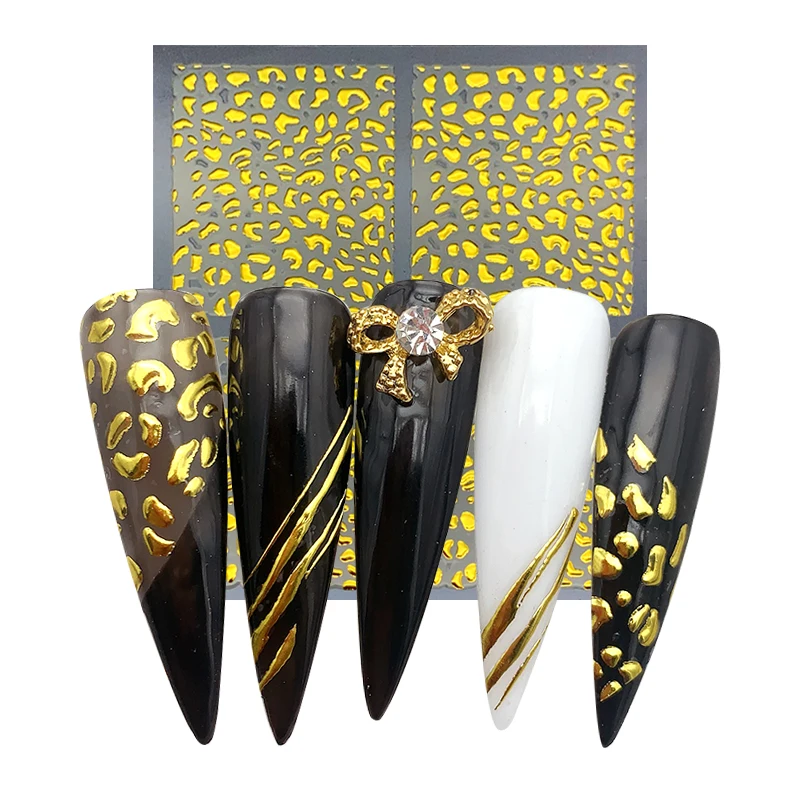 

nail art sticker 3D metallic gold nai decal chinese GMPC factory