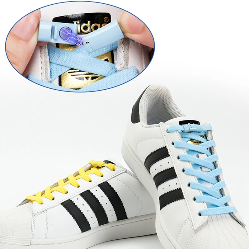 

Metal lock magnetic shoelaces Elastic Quickly put on and take off Flat No tie shoelace Shoe Accessories Sneakers Lazy Shoe Laces