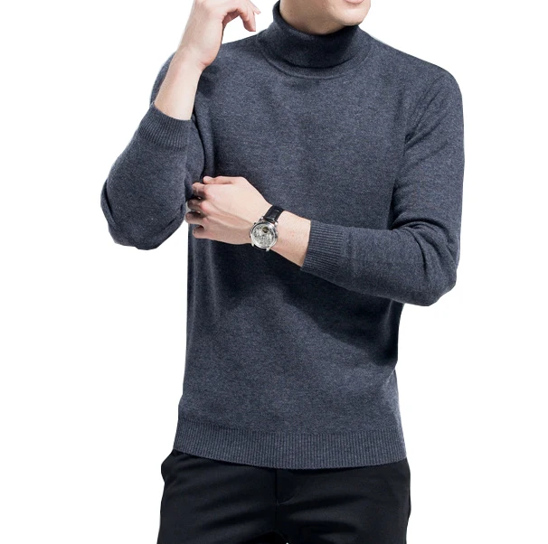 50%casemere 50% wool winter turtleneck sweater for men