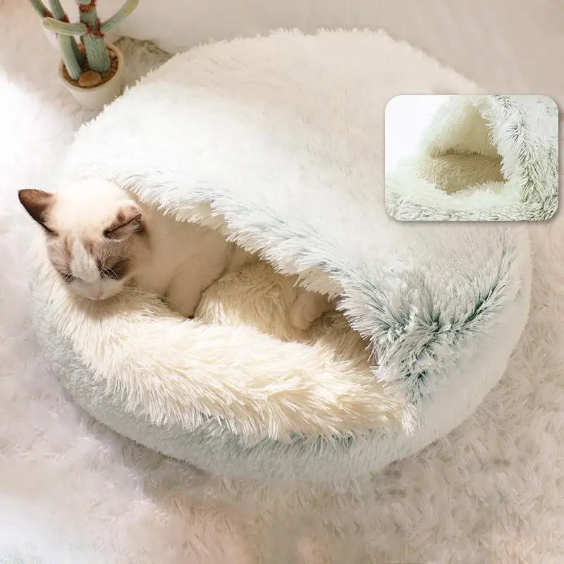 

Felted Wool Cat Cave Matress Cave Hooded Cat Bed Hot Seller Cozy Cat Nest Toy Bed