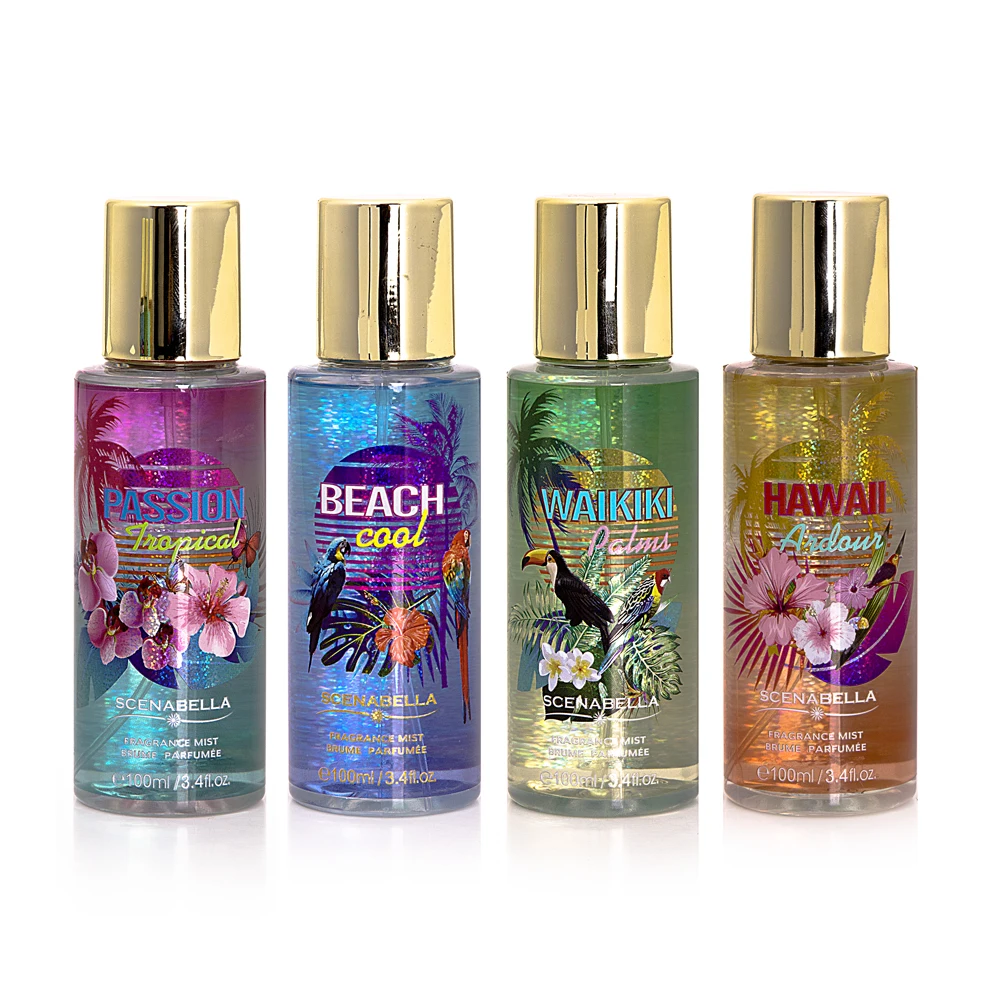 

Scenabella 100ml Travel Size 4 Mixed Fragrance Body Mist Spray Splash Bodymist For Women