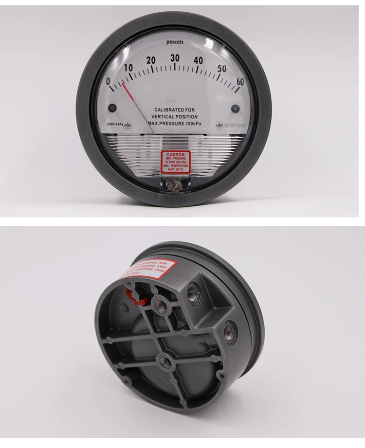060pa Aluminum Low Pressure Differential Pressure Gauge For