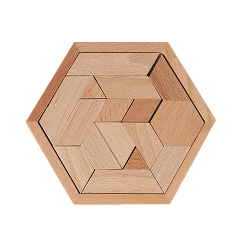 

Wooden intelligence geometric hexagonal puzzle children's educational early education cognitive toys