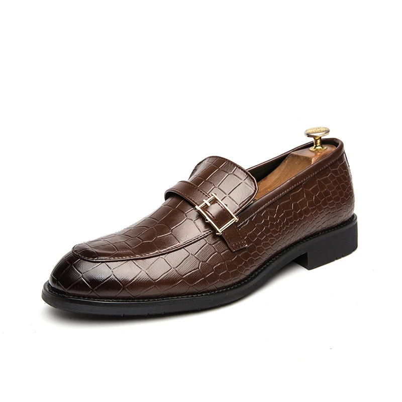 

Mocassins pour Hommes Lattice Leather Shoes for Men Office Social Dress Shoes