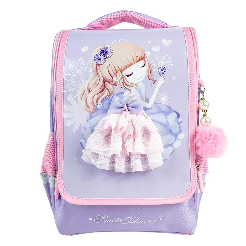 

Japanese Anime Style Cartoon Girls Kids backpack folding School Bag Schoolbag with Lace skirt trim, Customized color